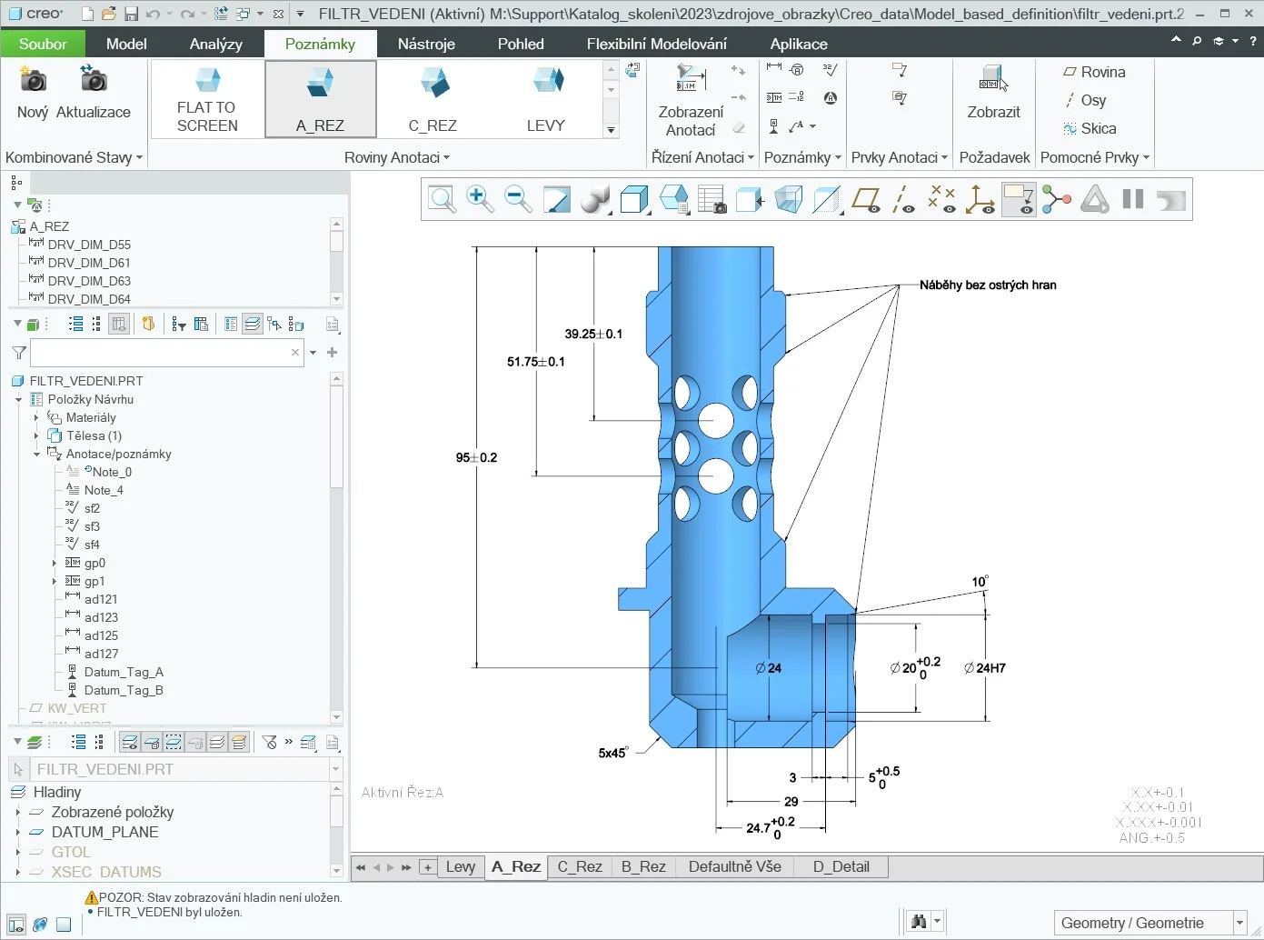 AVENG – Model Based Definition with Creo Parametric – Special: CZ Standards and Tools