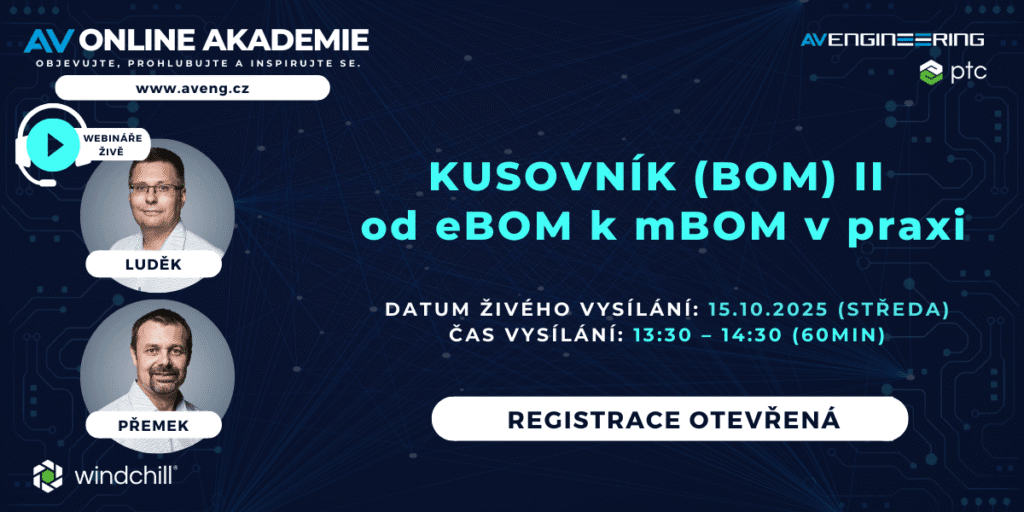 Kusovník (BOM) II – od eBOM k mBOM v praxi 2 Pozvanka WEB EMAIL Kusovnik BOM II od EBOM K MBOM V PRAXI 5