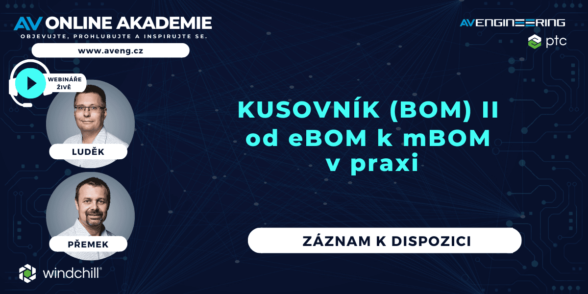 Pozvanka WEB EMAIL Kusovnik BOM II od EBOM K MBOM V PRAXI 6