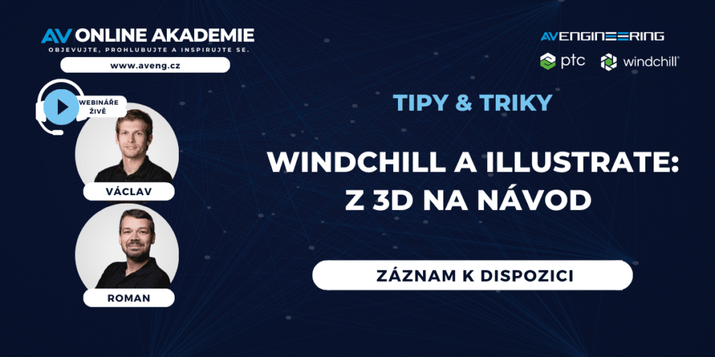Zaznam web email WINDCHILL a Illustrate Z 3D na navod